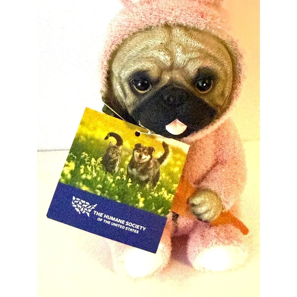 Frenchie Bunny Costume Suit Figurine French Bull Dog Humane Society Edition NWT - Picture 3 of 6